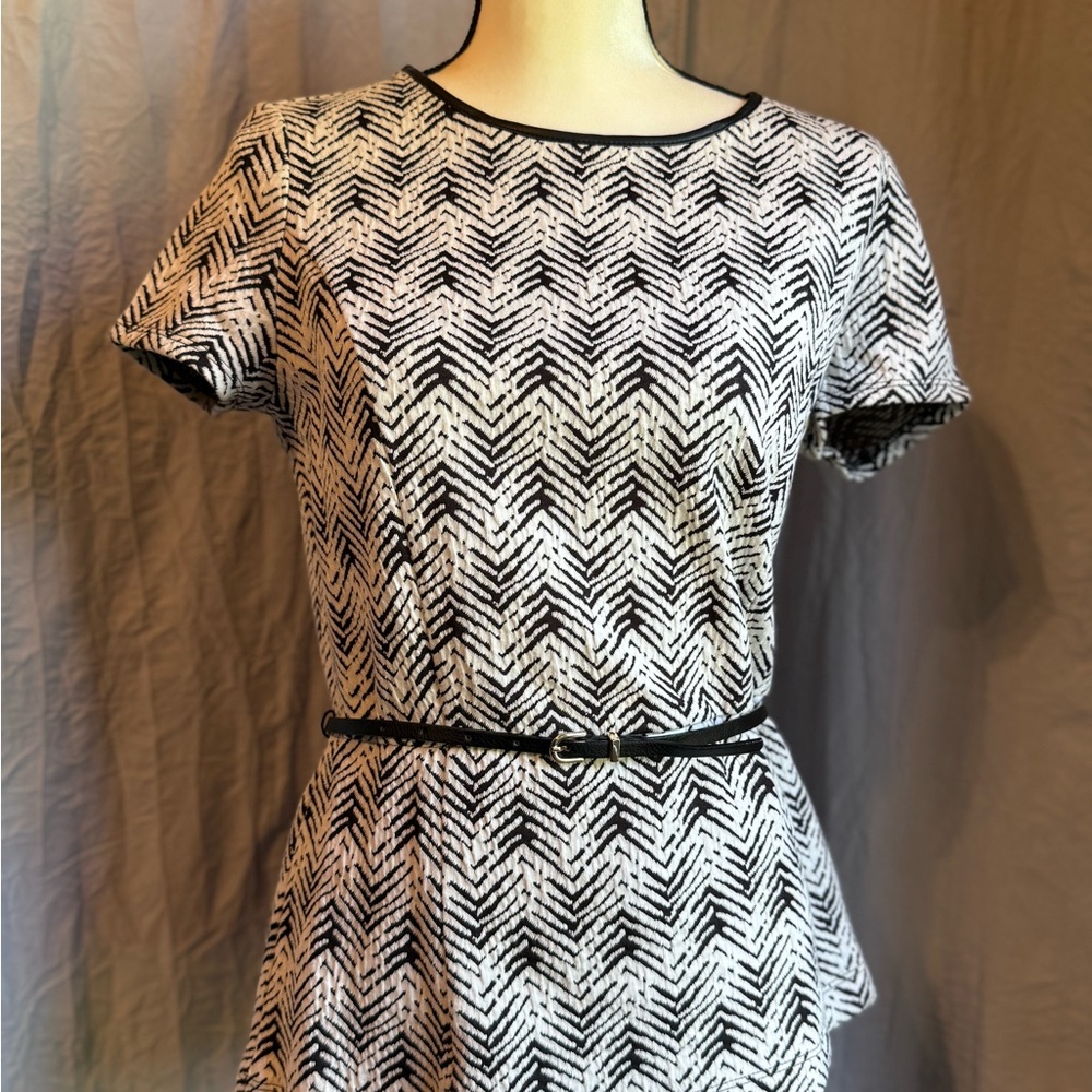 Liz Claiborne Black and White Chevron Top